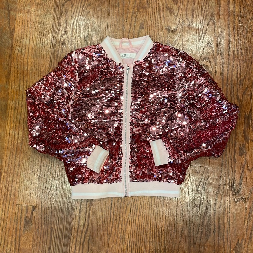 H&M Girls Sequin Bomber jacket